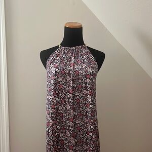 MICHAEL Michael Kors Red and Gold Sequin Halter Mini Dress